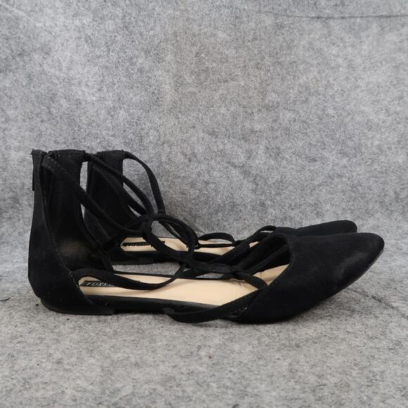 Forever 21 Shoes Womens 9 Flats Caged Pointy Closed Toe Heel Zip Black Classic - Picture 1 of 11
